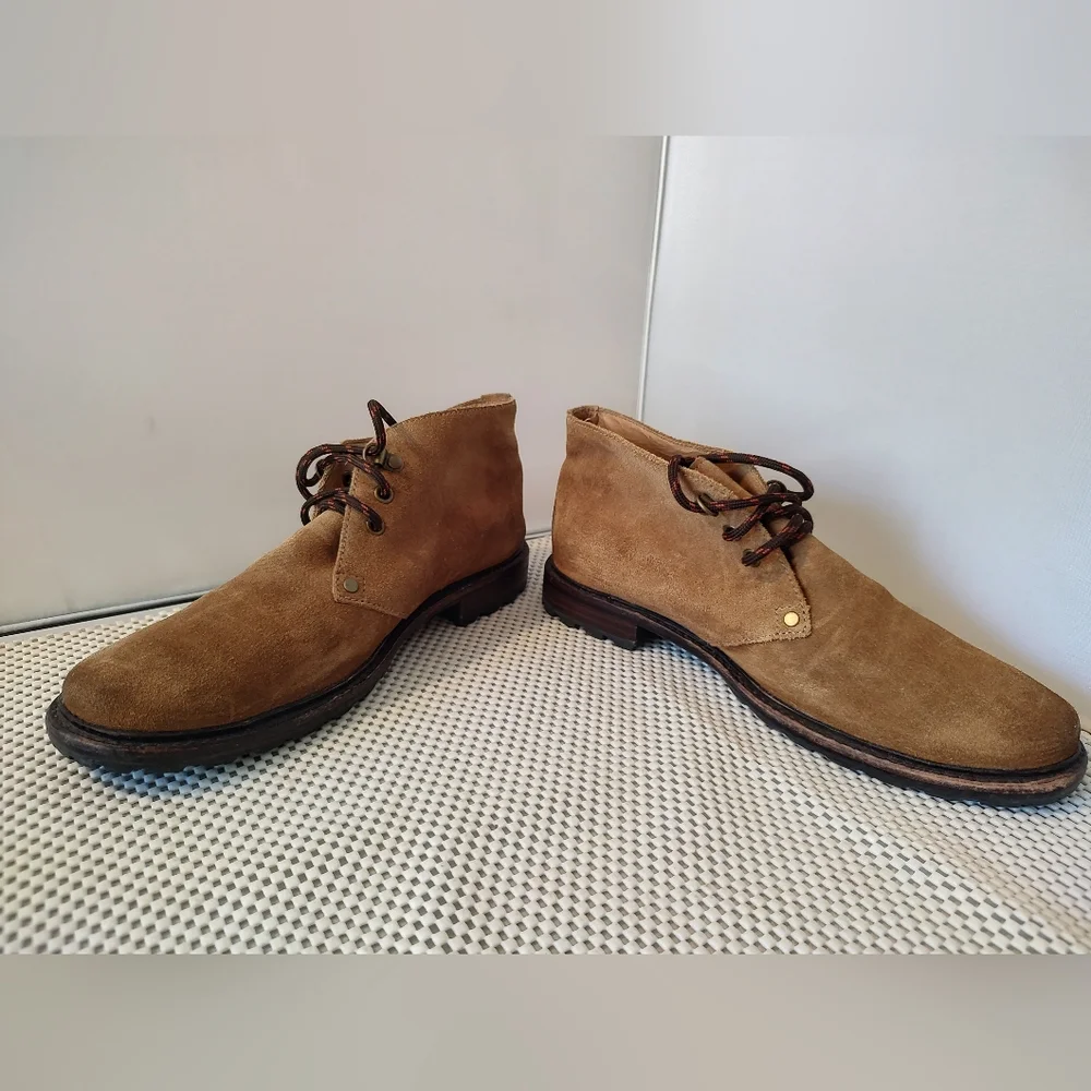 FOSSIL Men's Size 8 Tan Brown Suede Ankle Boots Shoes